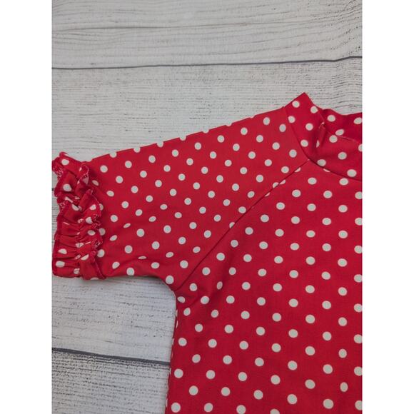 5 Ruffle Butts Polka Dot Rash Guard - Picture 2 of 5